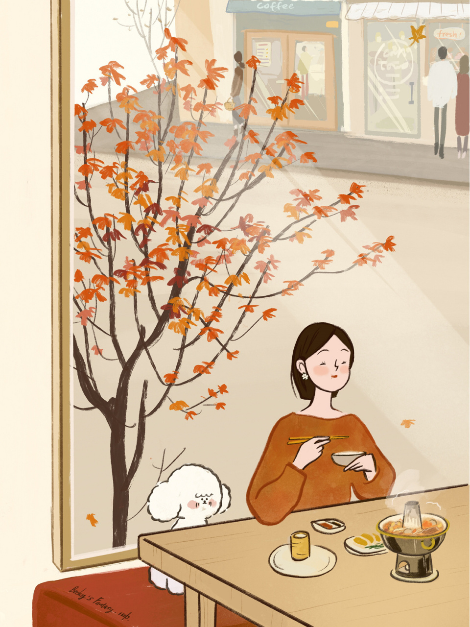 认真生活:秋天手机插画壁纸,温暖治愈97 分享9张新鲜出炉的秋季手机