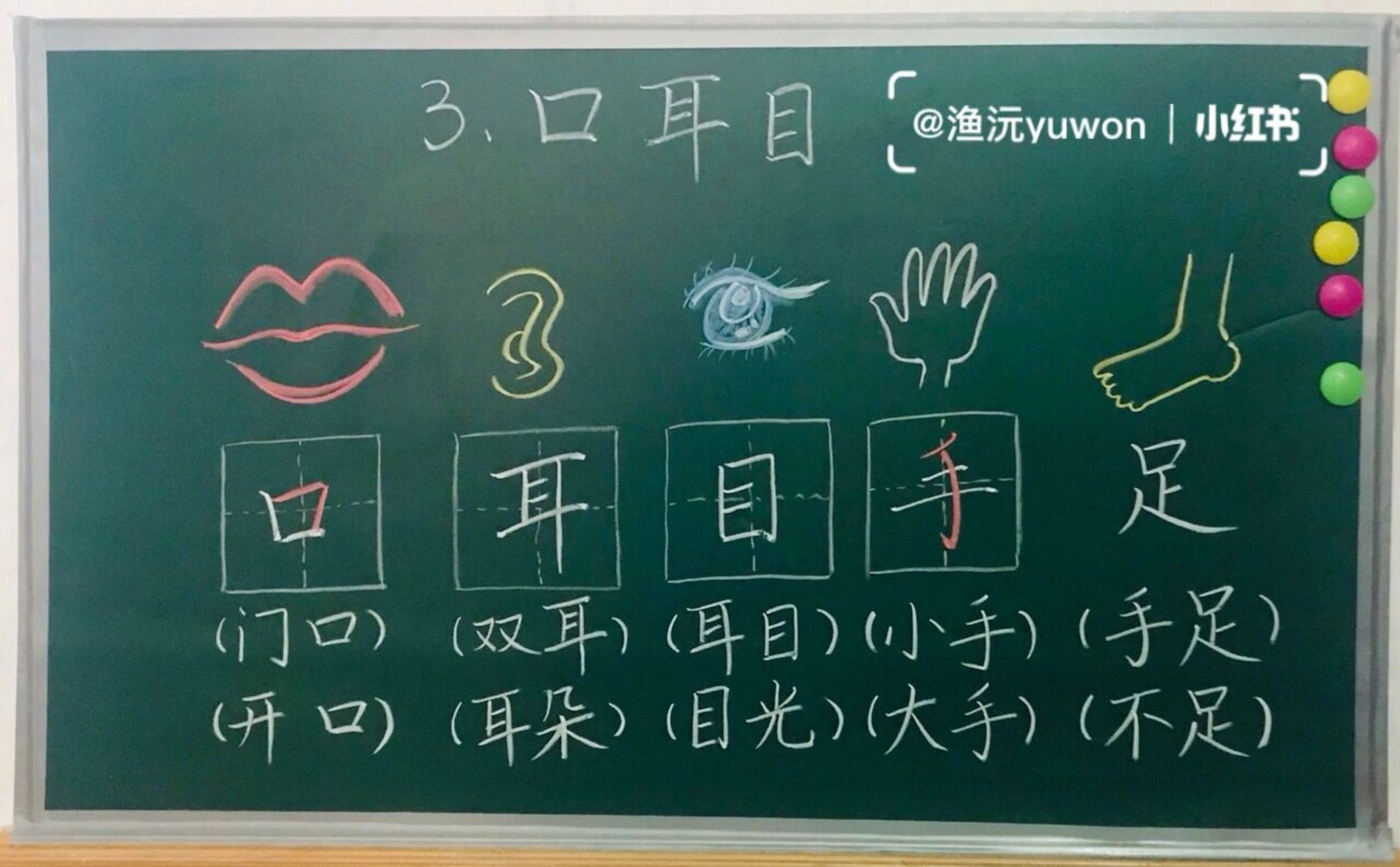 一(上)《口耳目》备课笔记94 板书设计 #小学语文板书设计# #小学