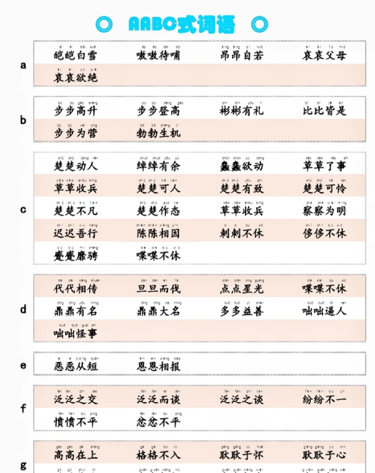 aabc式词语大全四个字图片