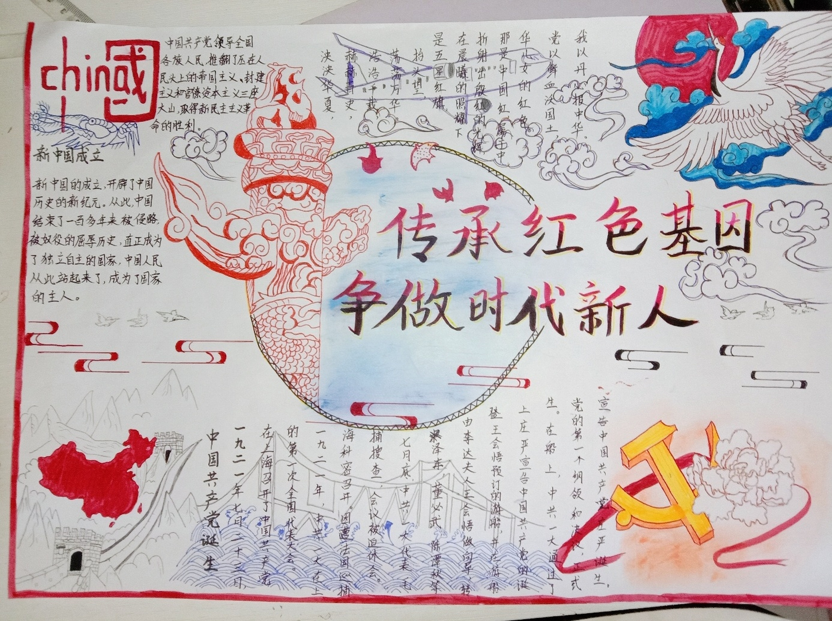 爱国爱党主题手抄报