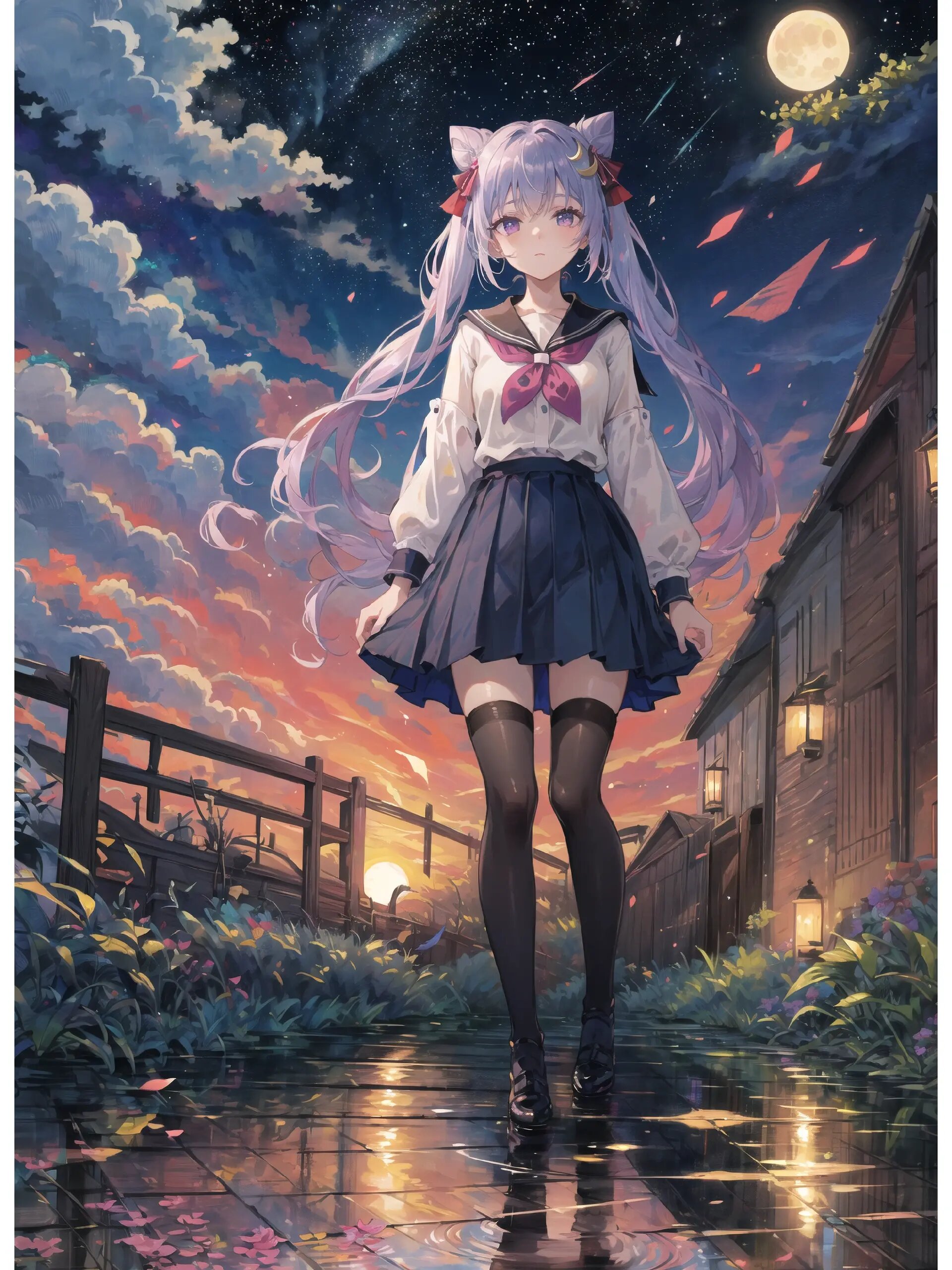 ai绘画刻晴jk服美图合集