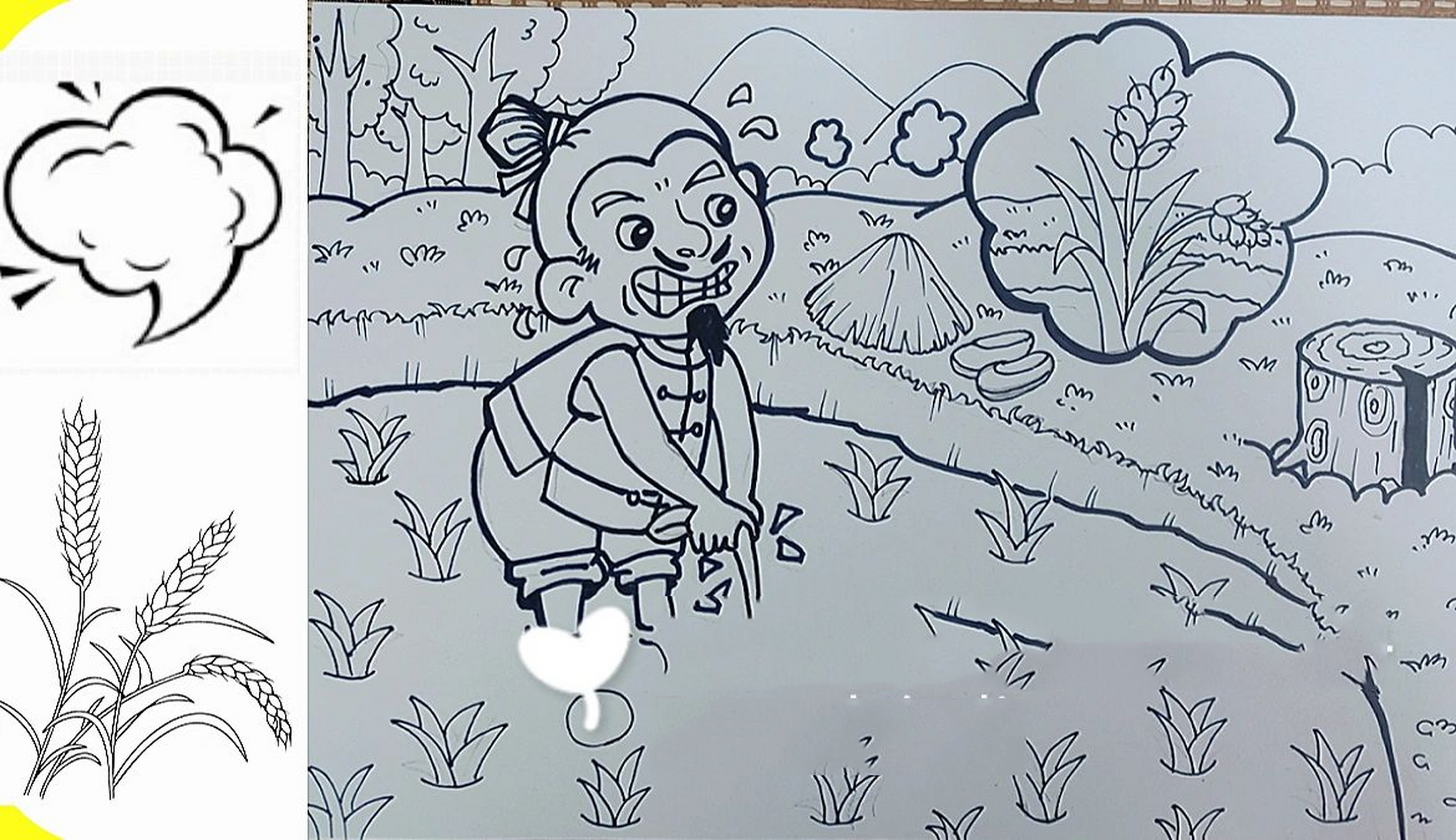 6-9岁成语寓言故事【揠苗助长】 1,通过阅读了解故事情节后,勾绘出