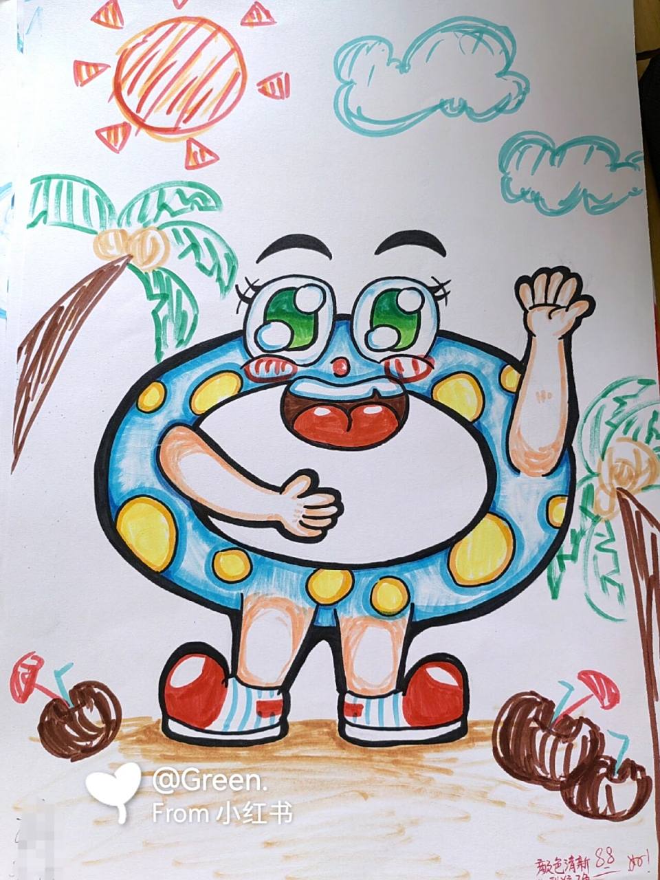 简笔画《游泳圈》