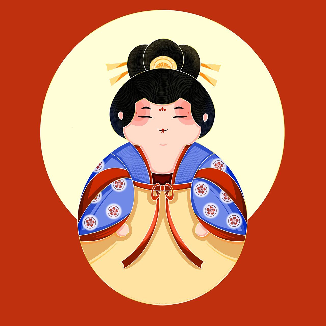 原创插画|唐朝仕女「用8715组成的小胖妞」 要说唐朝仕女带给我的