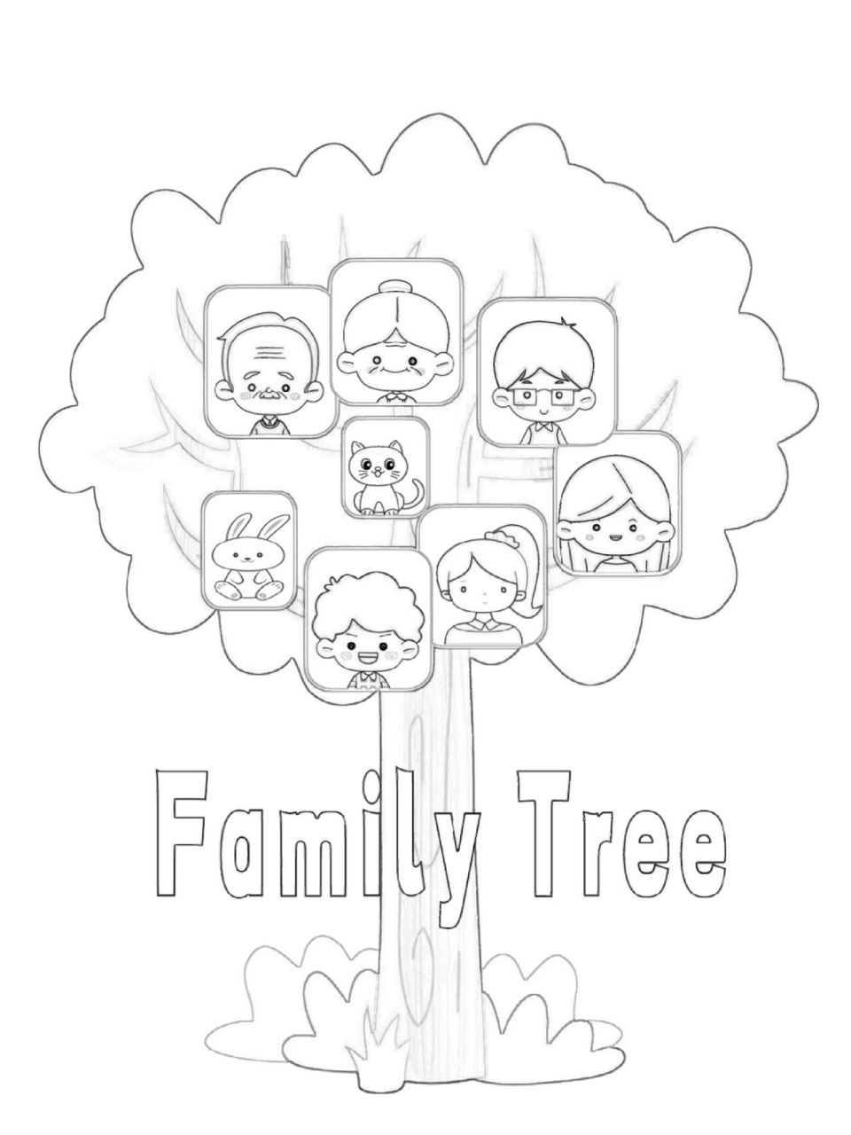 family tree卡通图片