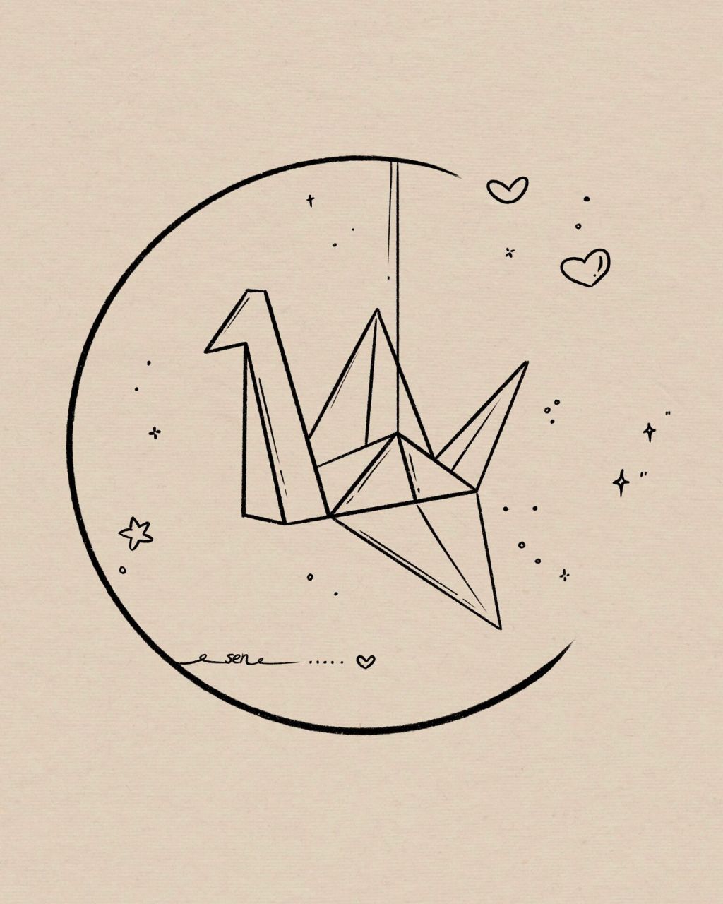 95千纸鹤简笔画|附过程 超适合新手小白,简单好画! 临摹