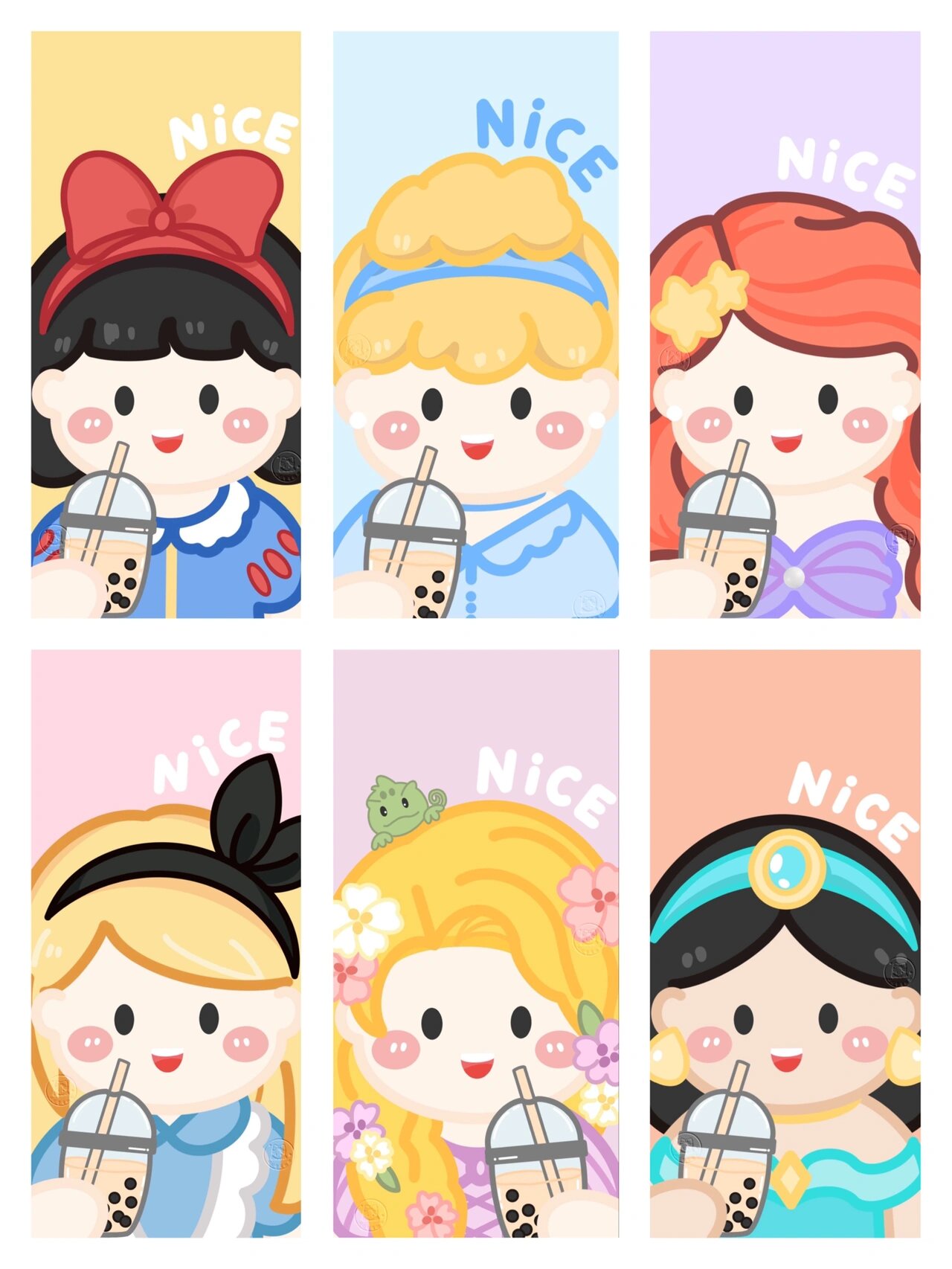 原创壁纸|公主喝奶茶系列