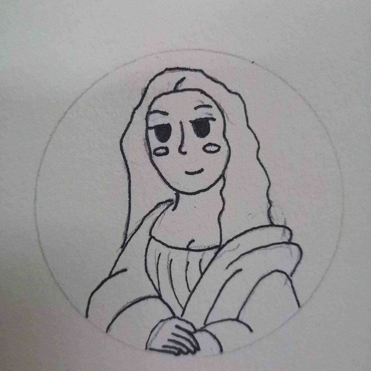 简笔画打卡—《蒙娜丽莎》day2 #  #《蒙娜丽莎》