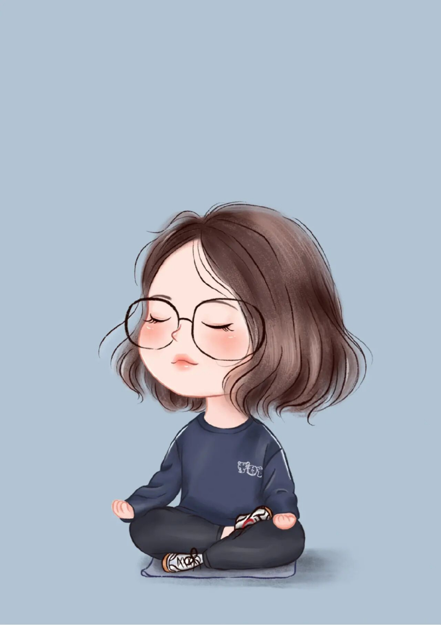手绘头像 打坐短发版 很多人想要一个短发版 按自己来一个