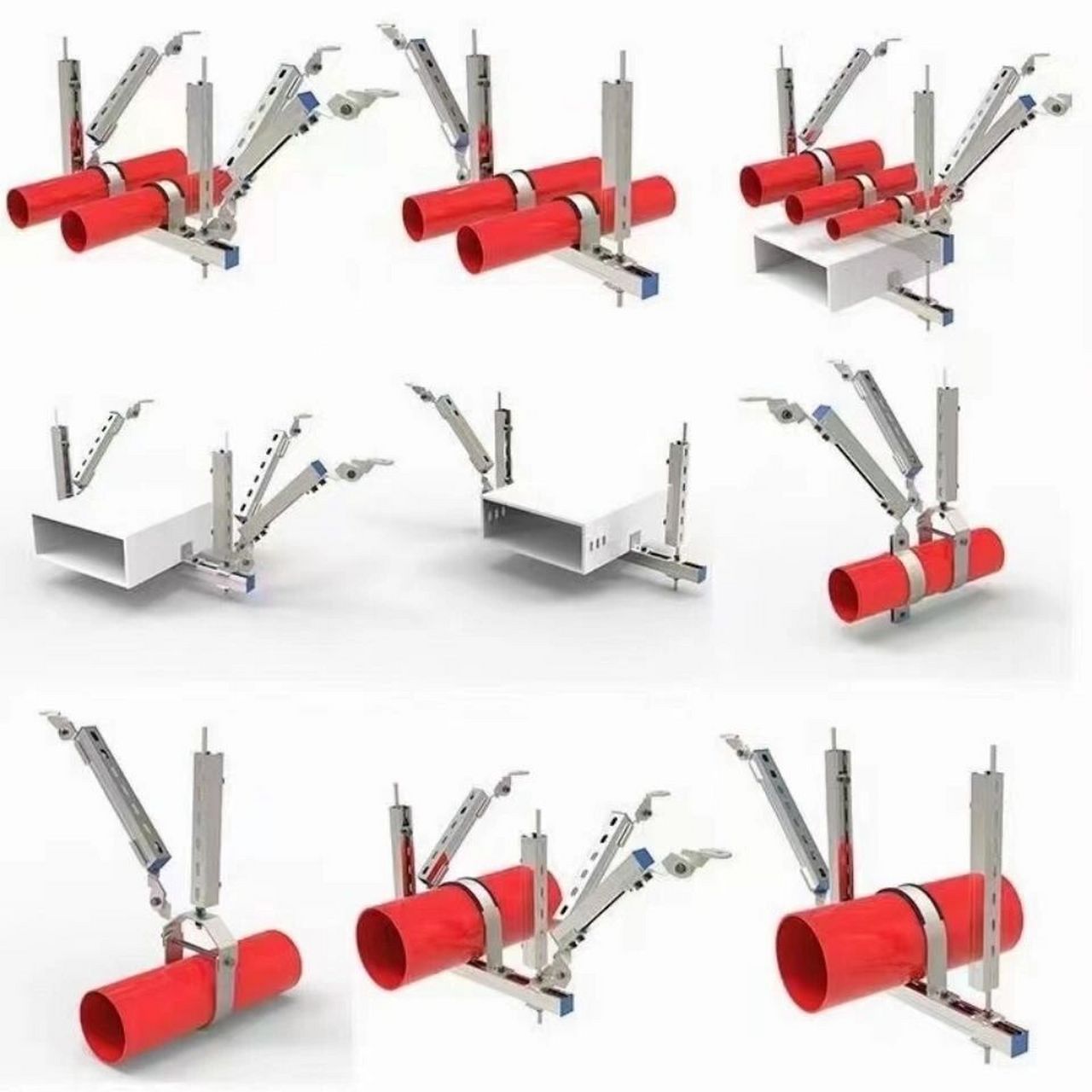 抗震支架 消防抗震支架侧向纵向单向双向成品支架桥架风管防震支架