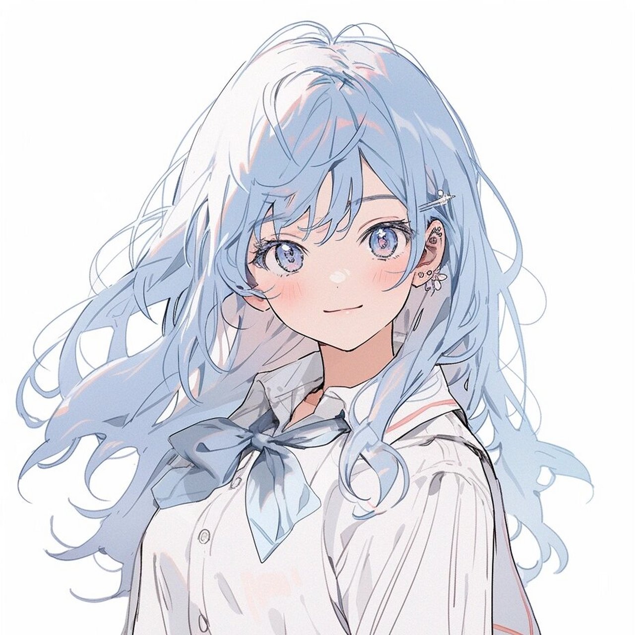 【首发】蓝色系动漫单人女头集 midjourney绘制 ps改良 搬运请标明