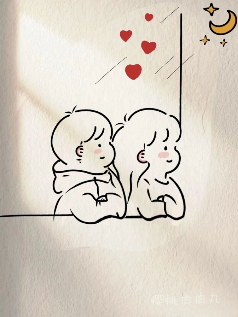 今日简笔画‖累了的话就看看窗外(内有教程) 怀念以前上学的时候经常