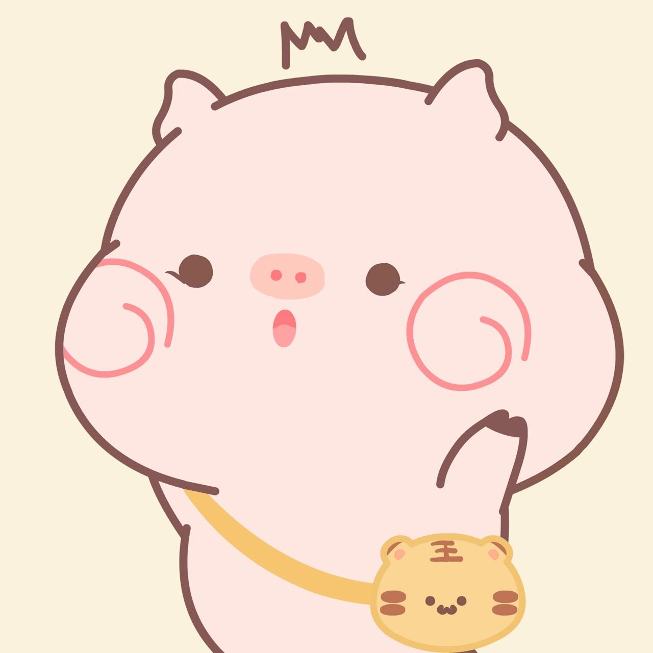 piyo原创99猪猪可爱卡通头像情侣 嘻嘻~猪宝们我们来啦 新表情包的