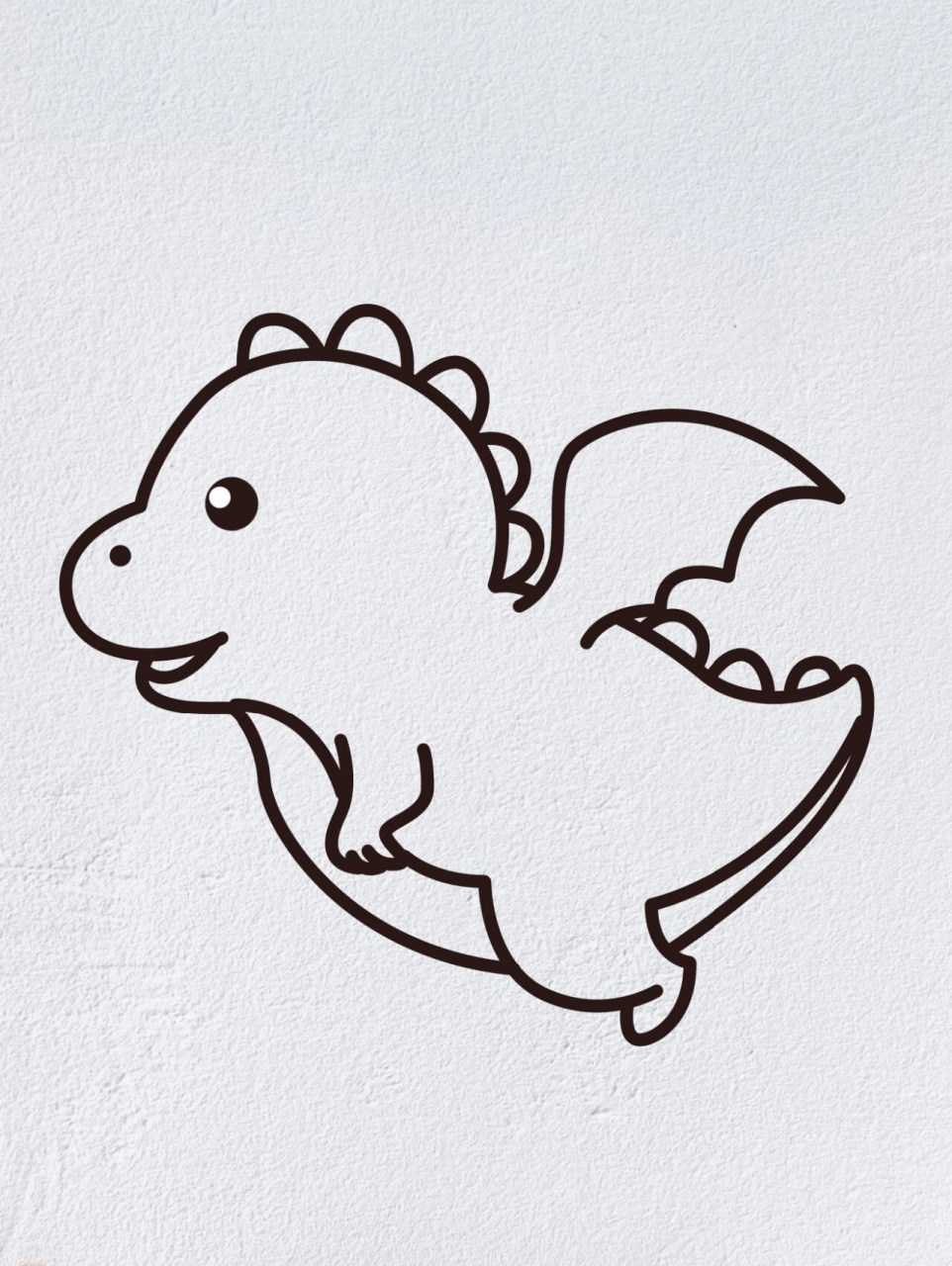 动物简笔画之可爱的小飞龙(内附过程图)