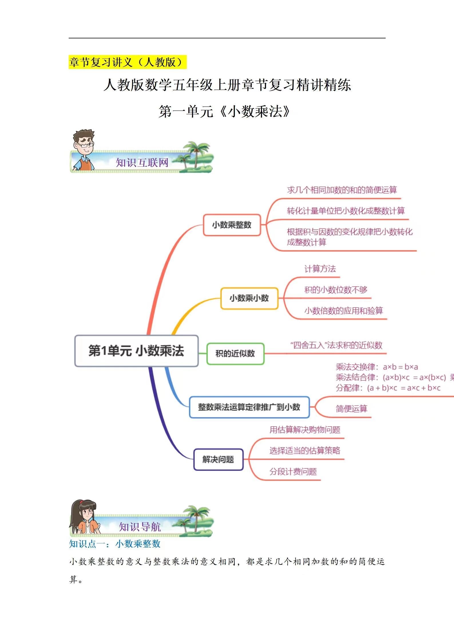 五年级上册知识结构图图片