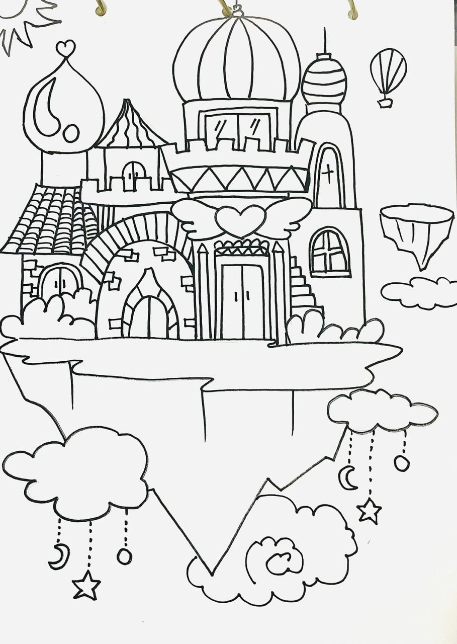 《空中城堡未来城市》 课时:2课时 材料:4开素描纸,橡皮,铅笔,马克笔