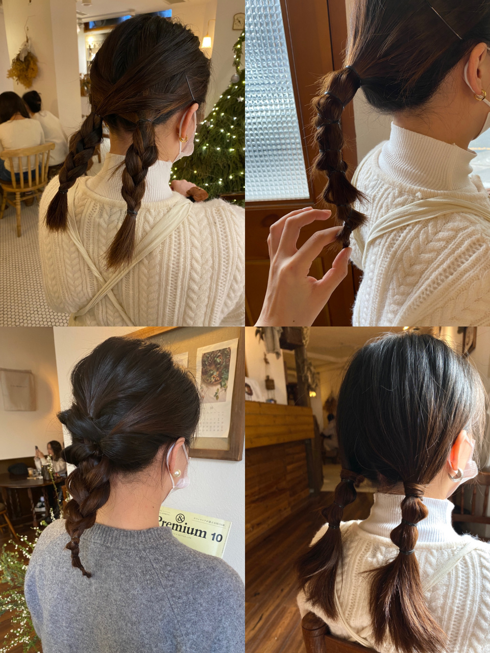 日系发型分享9799 p1.交叉麻花辫 p2.扭扭辫 p3.低马尾麻花辫 p4.