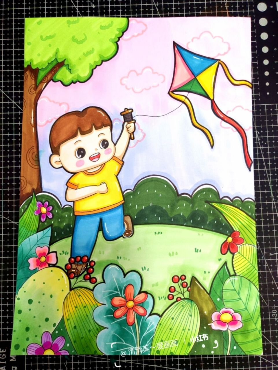 春天主题画 #画画# #马克笔手绘# #你好春天# #春天主题画# #儿童画