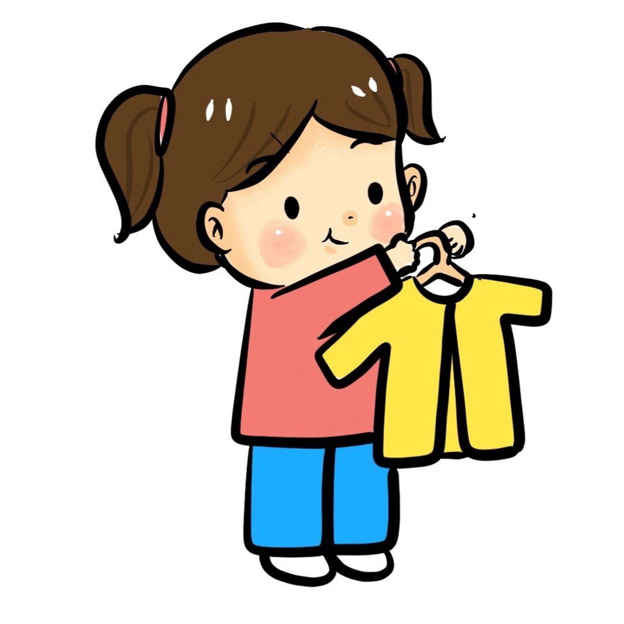 又到了幼儿园自理能力比赛时间啦 画了一些自理能力比赛的小朋友们