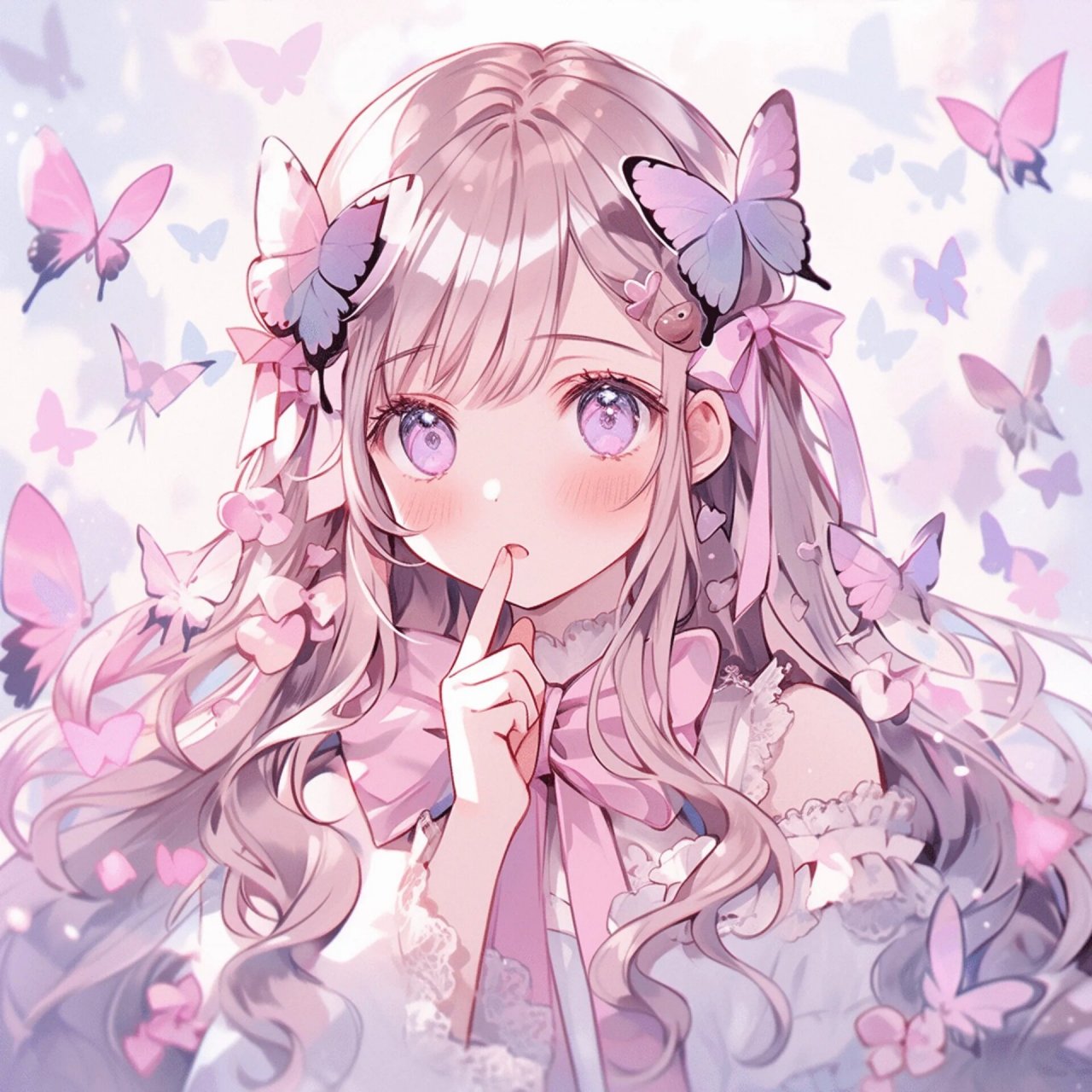 动漫二次元美少女头像79蝶梦