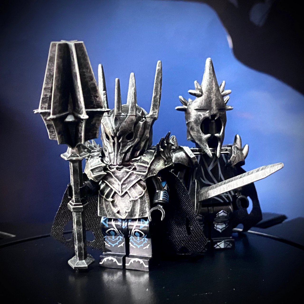 魔戒 乐高人仔moc 电影篇 魔君索伦&安格玛巫王 品牌:tv 重涂加战损