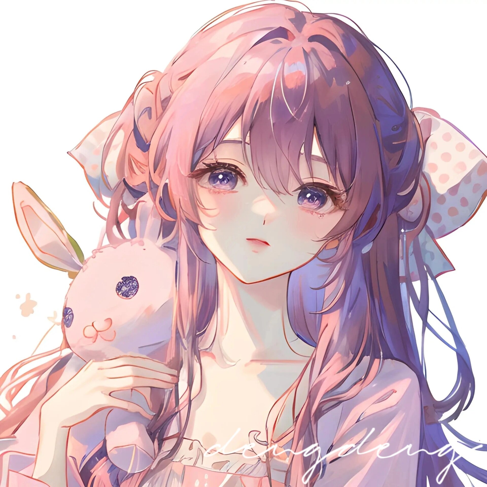 家有萌兔,啾|动漫女生头像|二次元粉色系