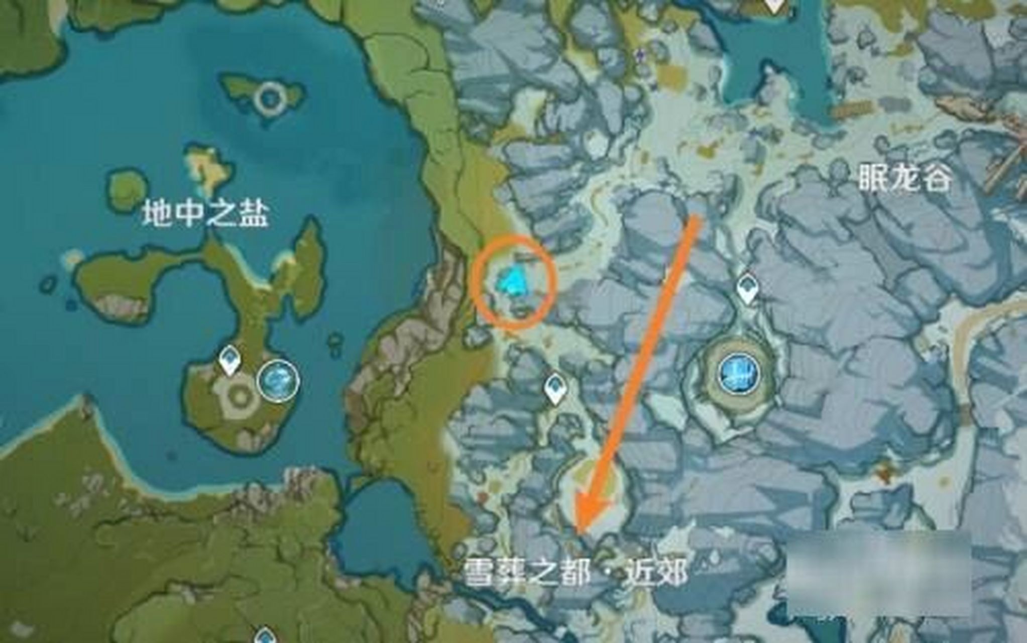 原神|雪山八圆盘解密顺序图 打开地图,来到龙脊雪山的雪葬之都近郊.
