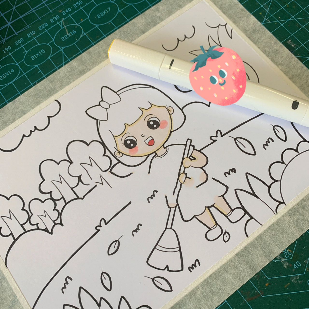 【儿童画】扫地上色版 儿童画  简笔画  每日一画  我爱画画  幼儿园