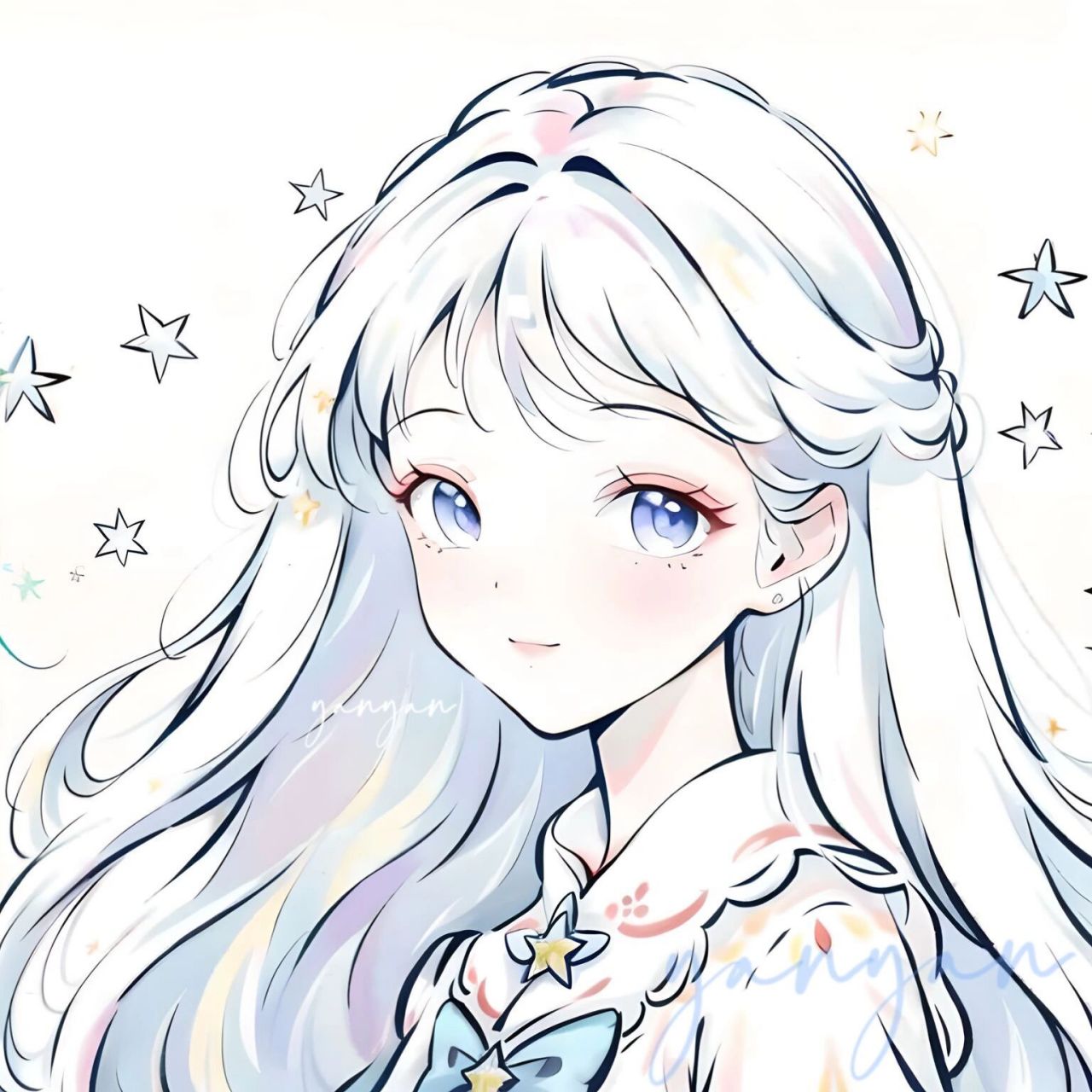 古风极简头像|满天星少女