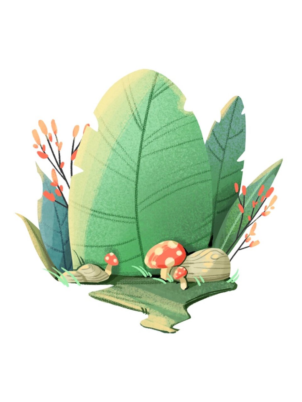 扁平风插画 i草丛场景插画合集篇 把画过的草丛场景插画都整理出来了