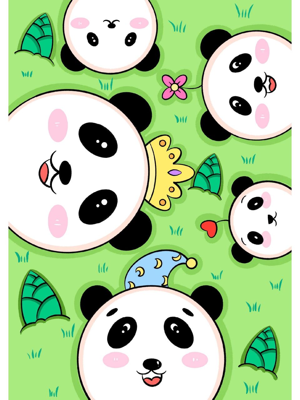 可爱的小熊猫(线稿可打印)