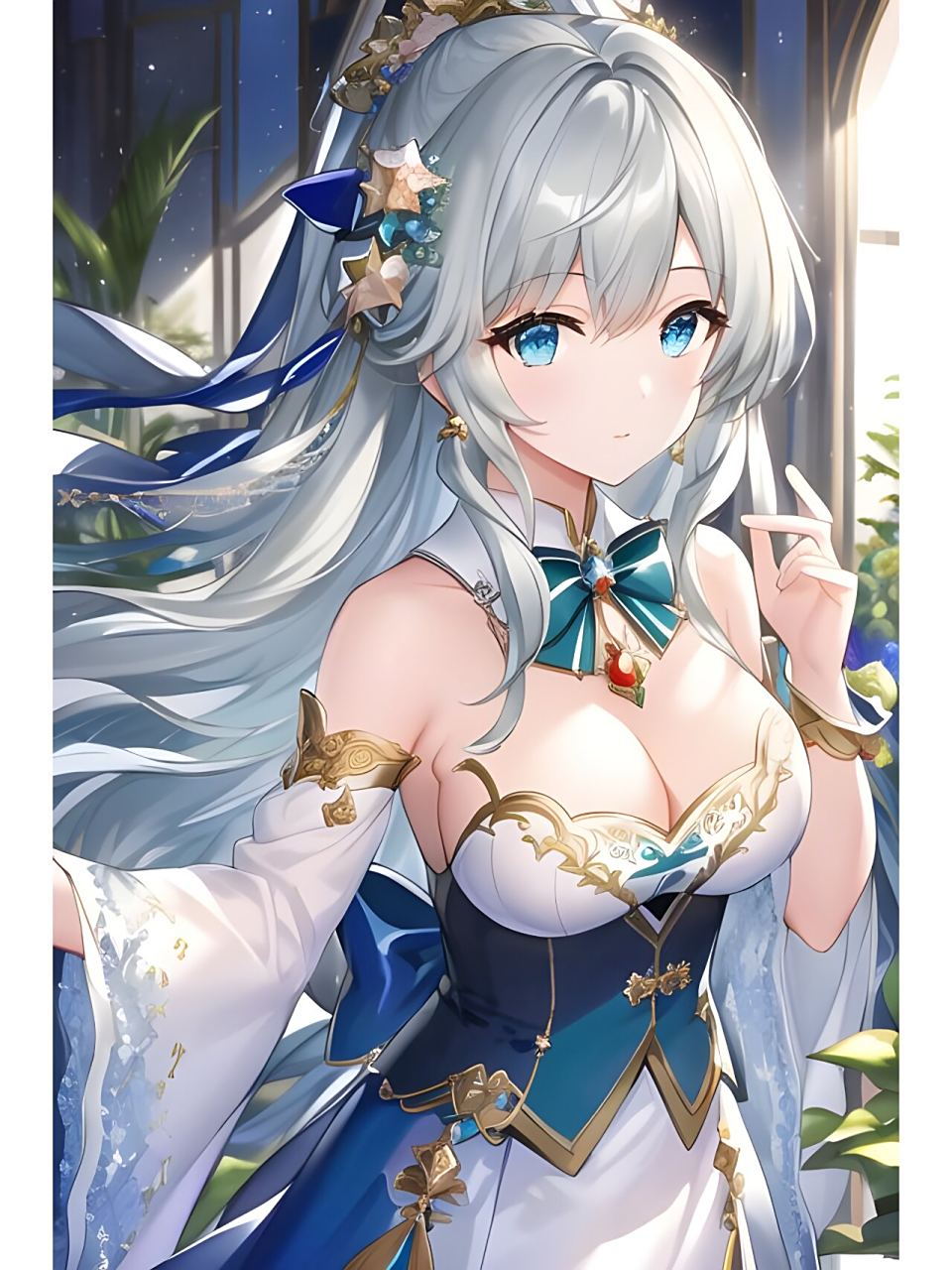 优雅梦幻秘境精灵女,动漫二次元绘画人物