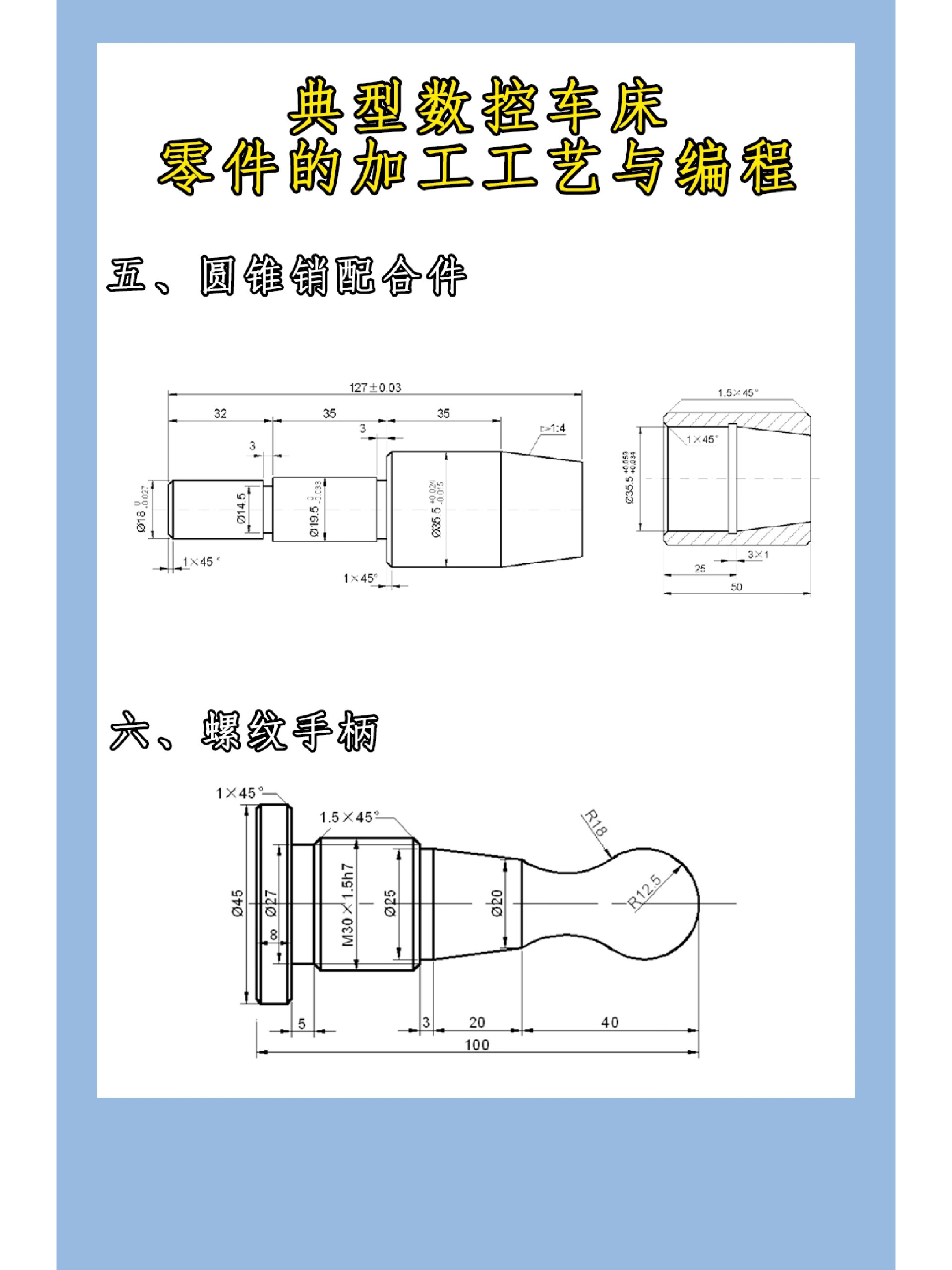 典型的数控车床零件的加工工艺与编程 给大家整理好了一份典型车床