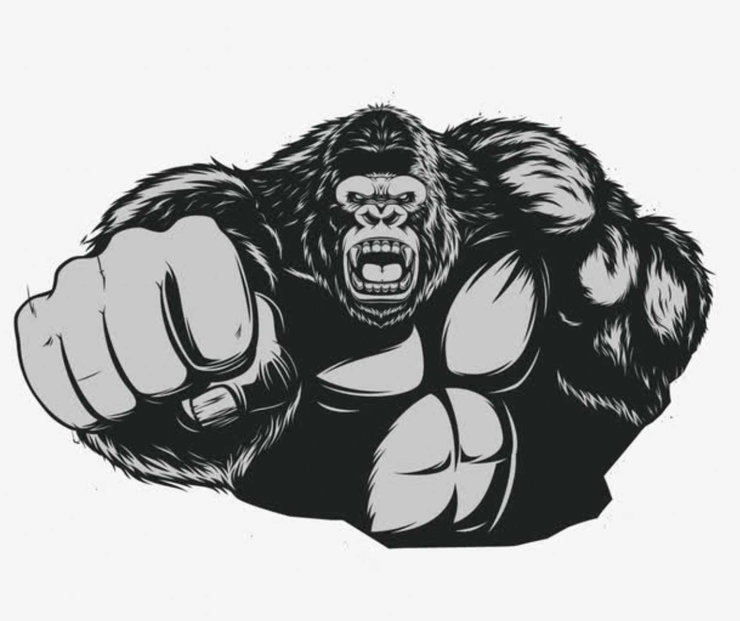 金刚大猩猩来啦/美术/儿童画 后面附一张黑白面的,棒棒哒了 #儿童画