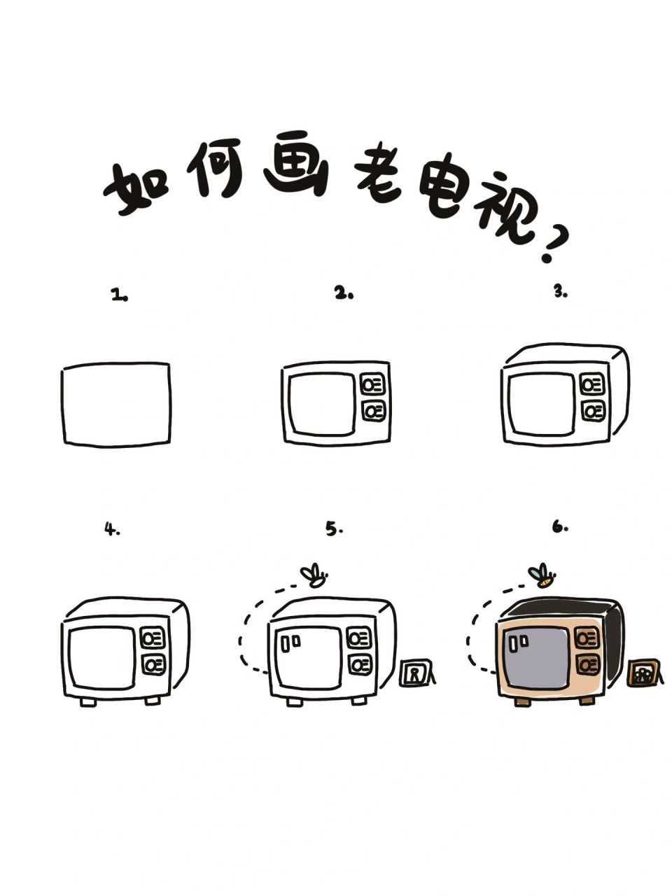 95手绘教程|如何画老电视94 最近在看乔家的儿女,旁观这些可爱的