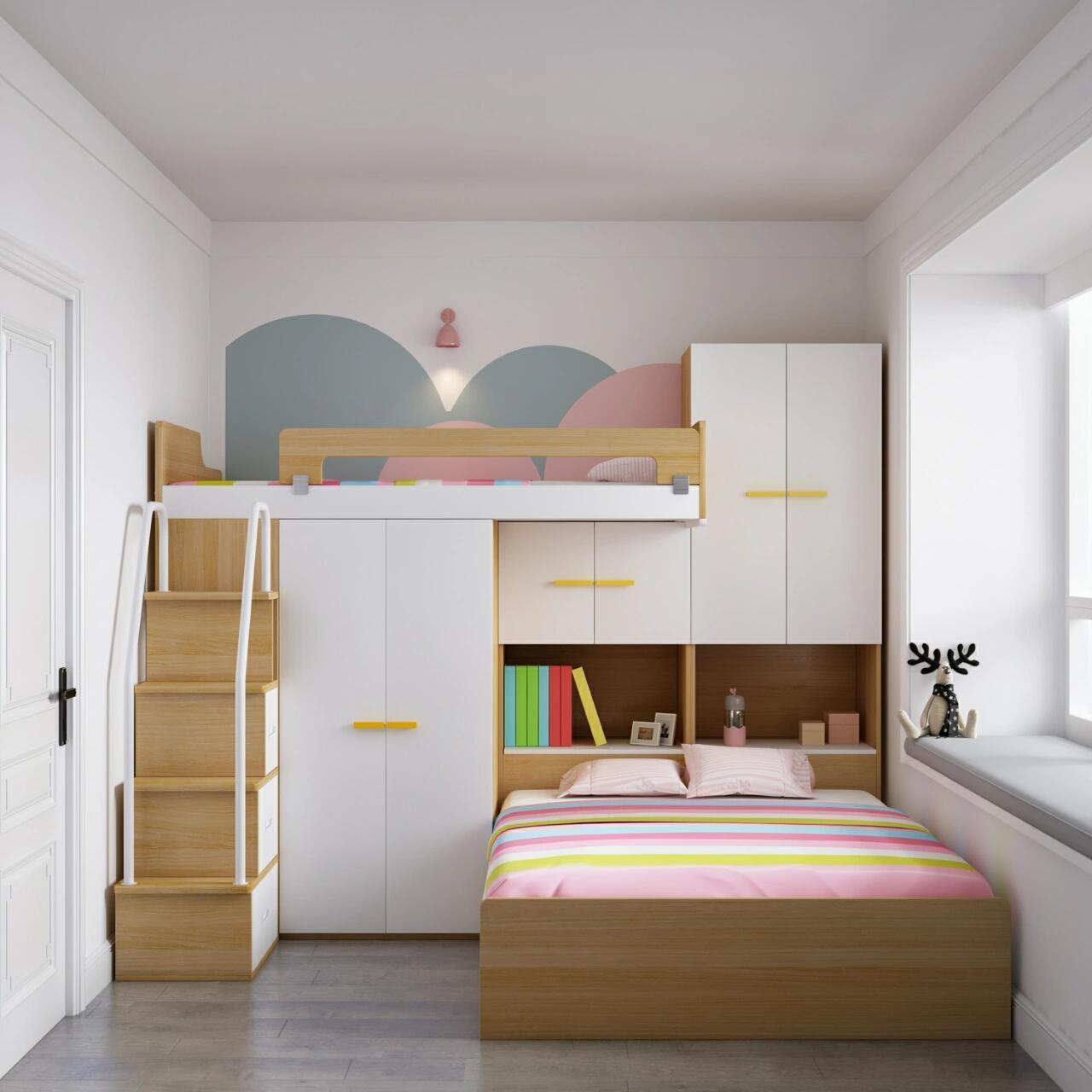 6㎡儿童房看着不大,但这样设计该有都有了 97016平米的儿童房对于