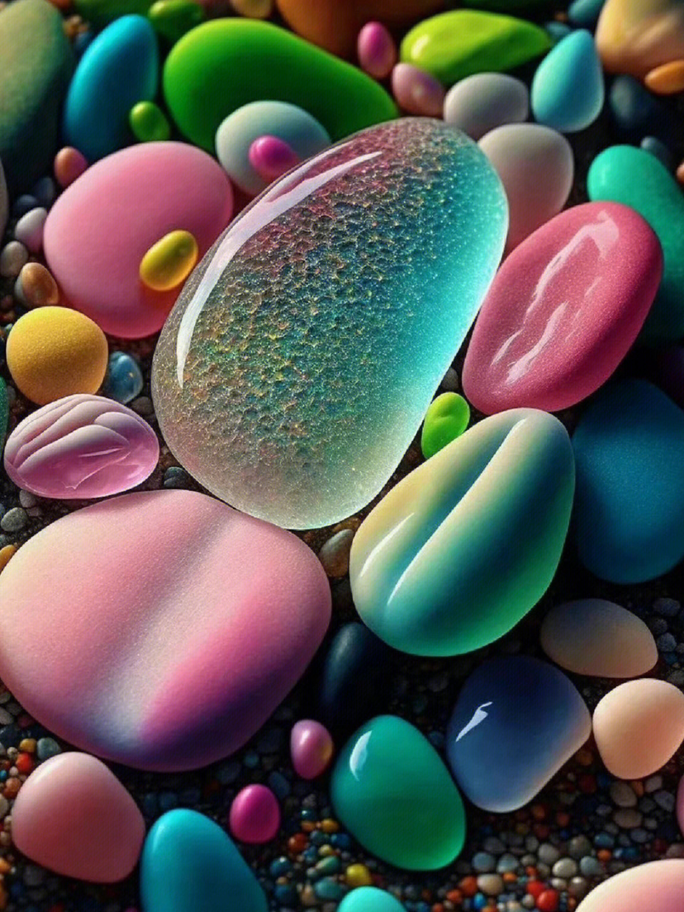 七彩治愈系彩色石头 "若世界如此,谁还会贪恋星河!