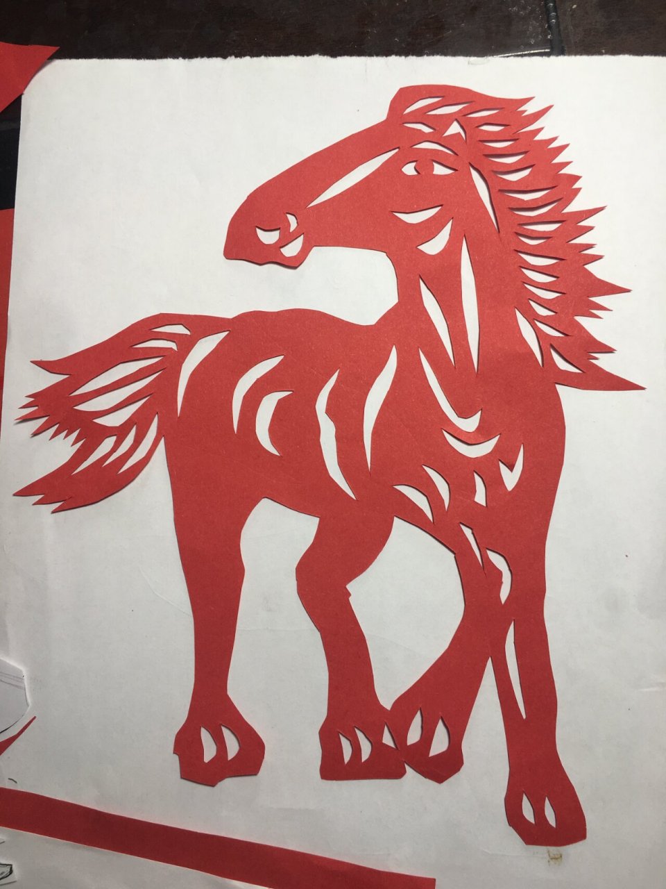 十二生肖马剪纸.马到成功