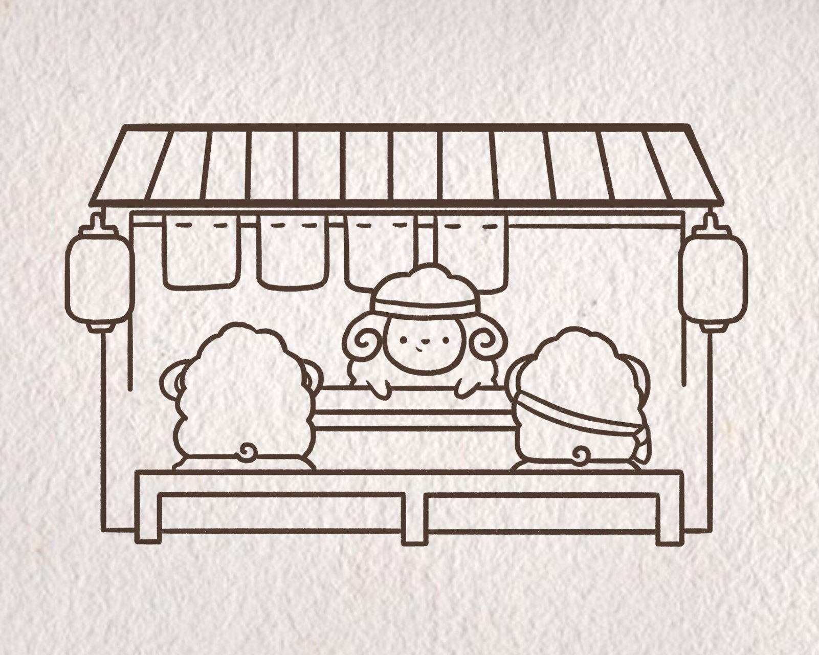 简笔画|深夜食堂 今日份吃什么呢,晚上的夜宵不能错过,来一份日式拉面