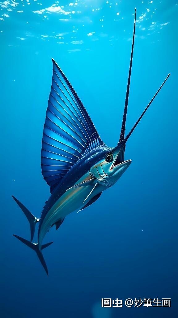 飞鱼胸鳍宽大,好似翅膀