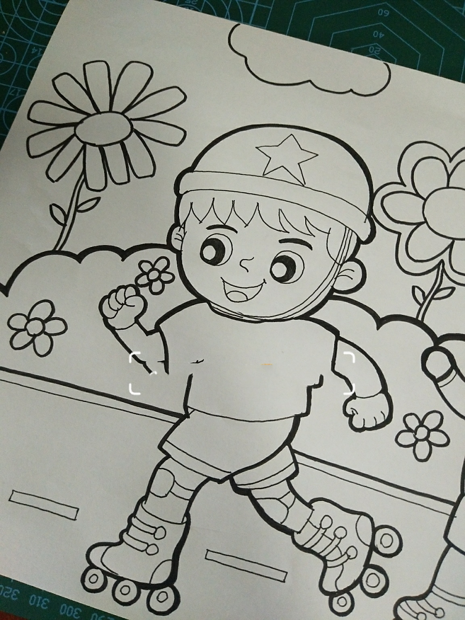 幼师主题简笔画分享:《一起玩耍》 画面中是小男孩在滑旱冰呀~ 也可以