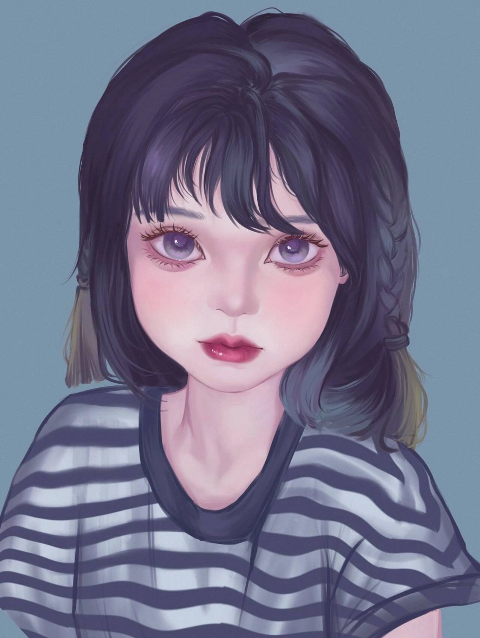 囚服少女 救命不会处理这种条纹衣  脏脏的 没啥手感 画不出想要的