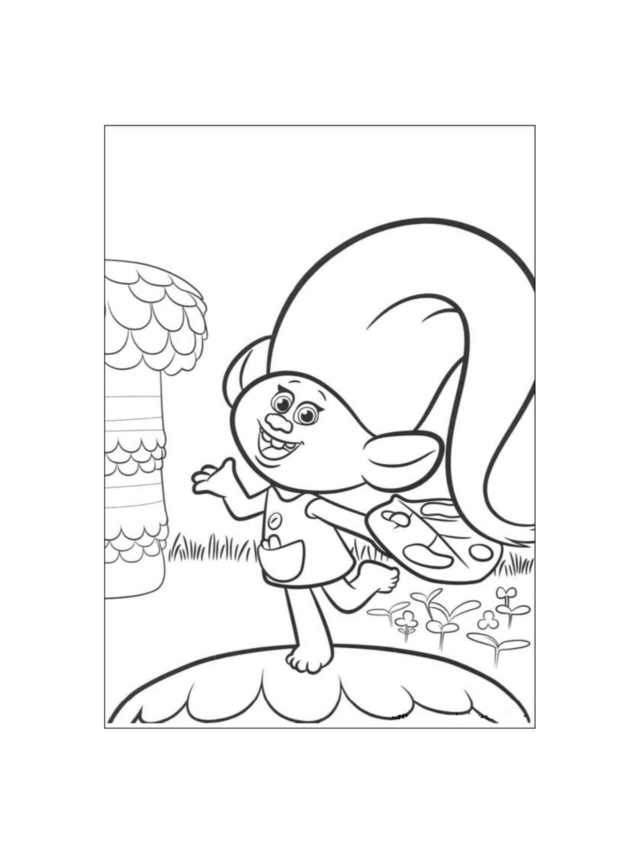 15张魔发精灵线稿填色画,涂色画,简笔画