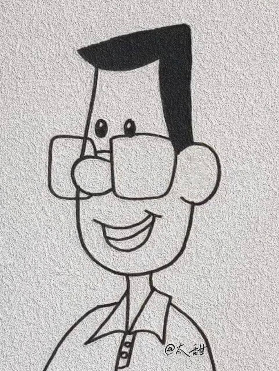 简笔画|小头爸爸(附步骤) 致敬经典 小时候的回忆7815 《大头儿子