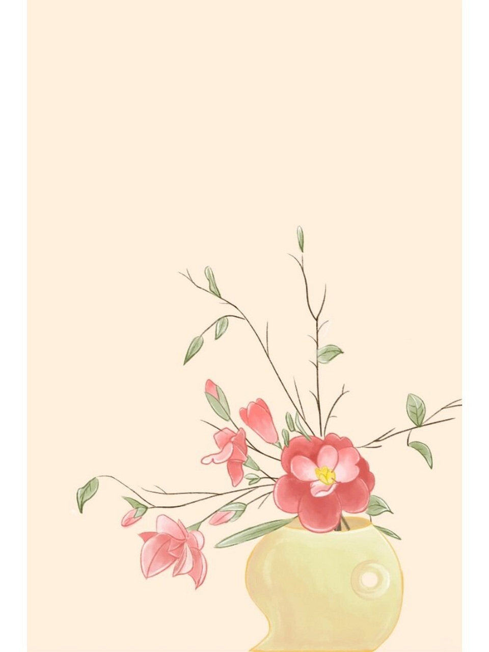 国风插画|水彩花朵|图片转手绘 原创国风插画【花卉】 	 淡雅水彩国风