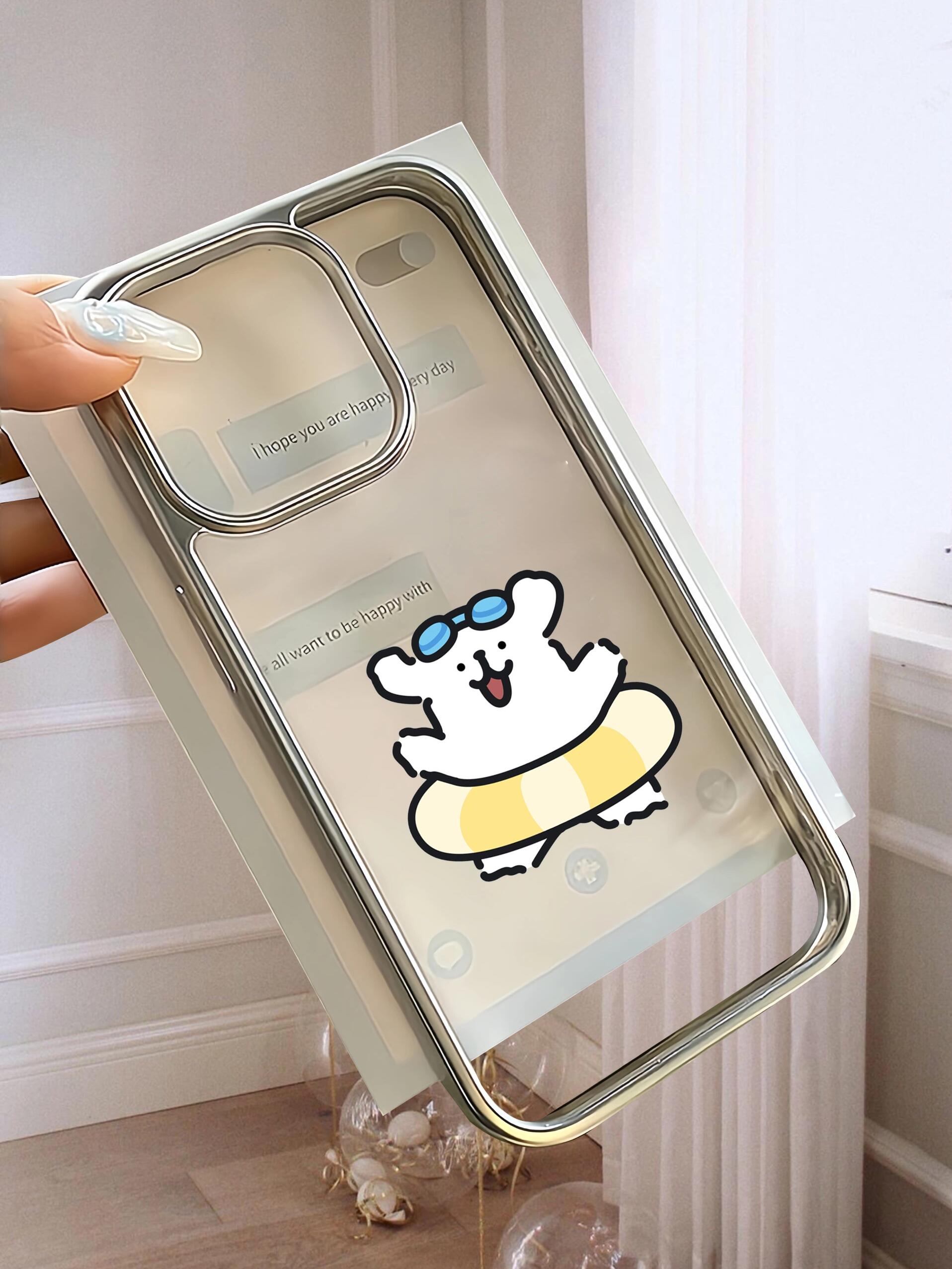 游泳圈线条狗手机壳