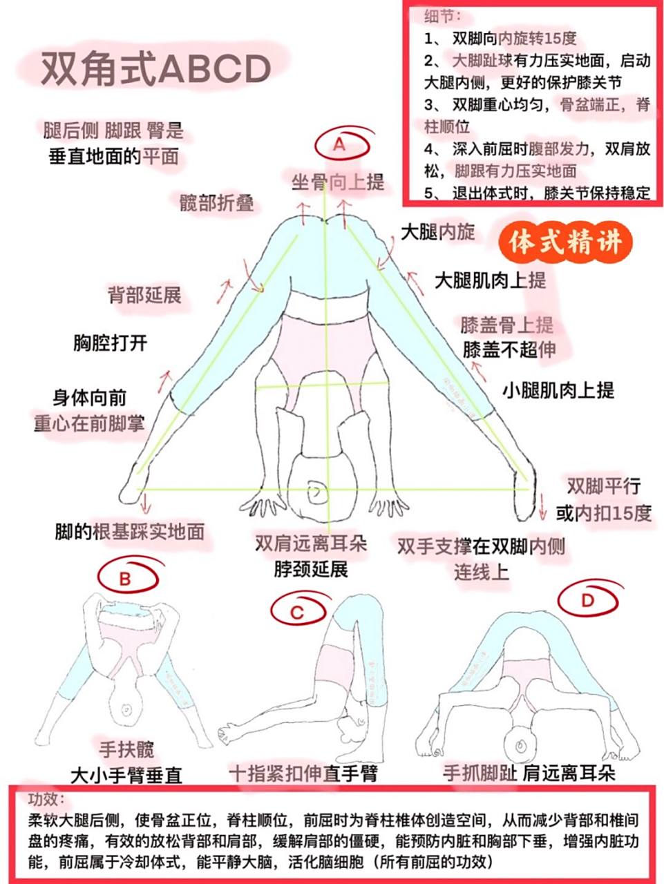 瑜珈教培笔记|瑜珈体式精讲16:双角式,日更 73双角a式引导词: 山式