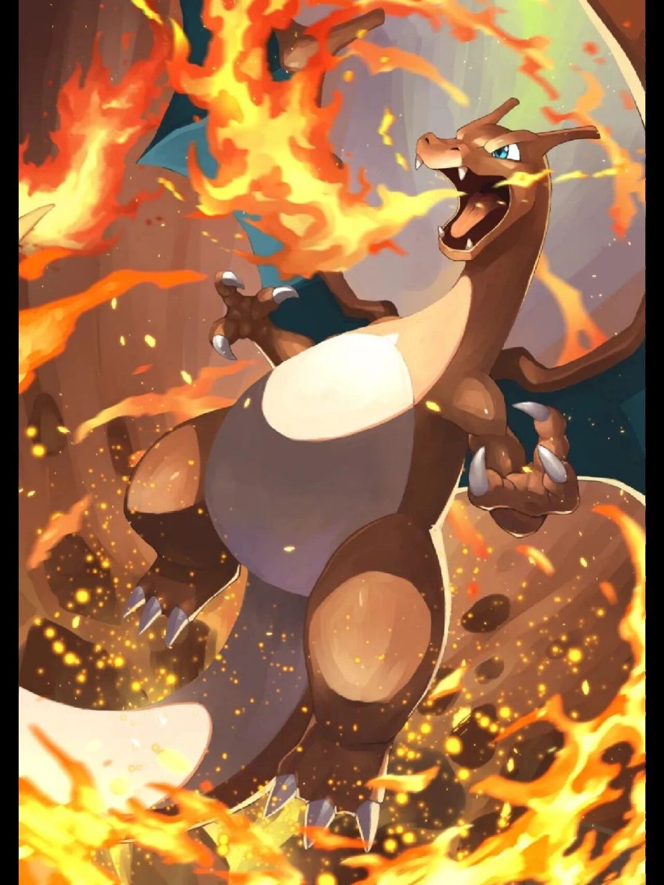 宝可梦高清壁纸(喷火龙) 喷火龙初代御三家,是很多训练家的主力宝可梦