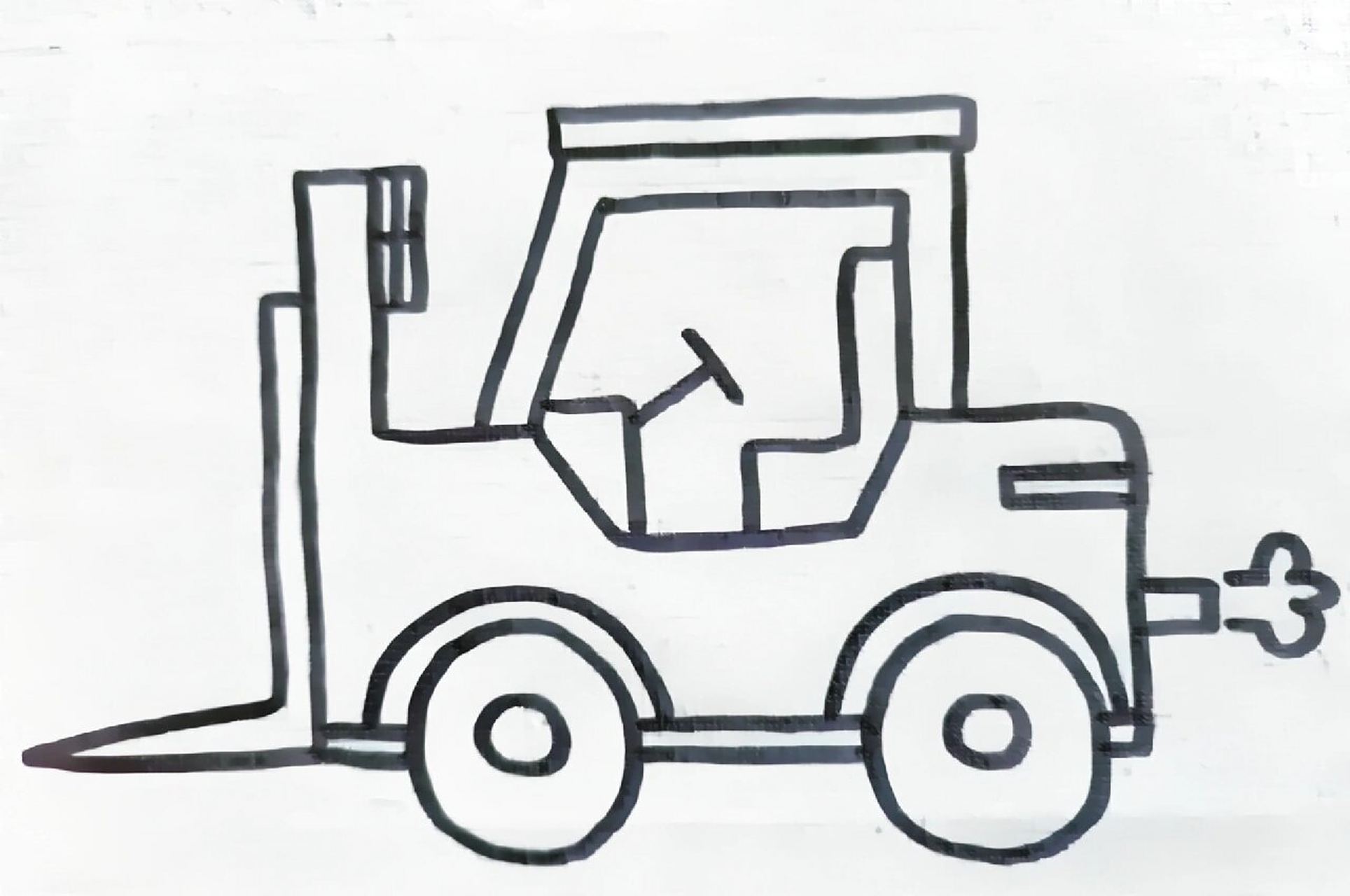 儿童画男孩子喜欢的工程车简笔画可打印