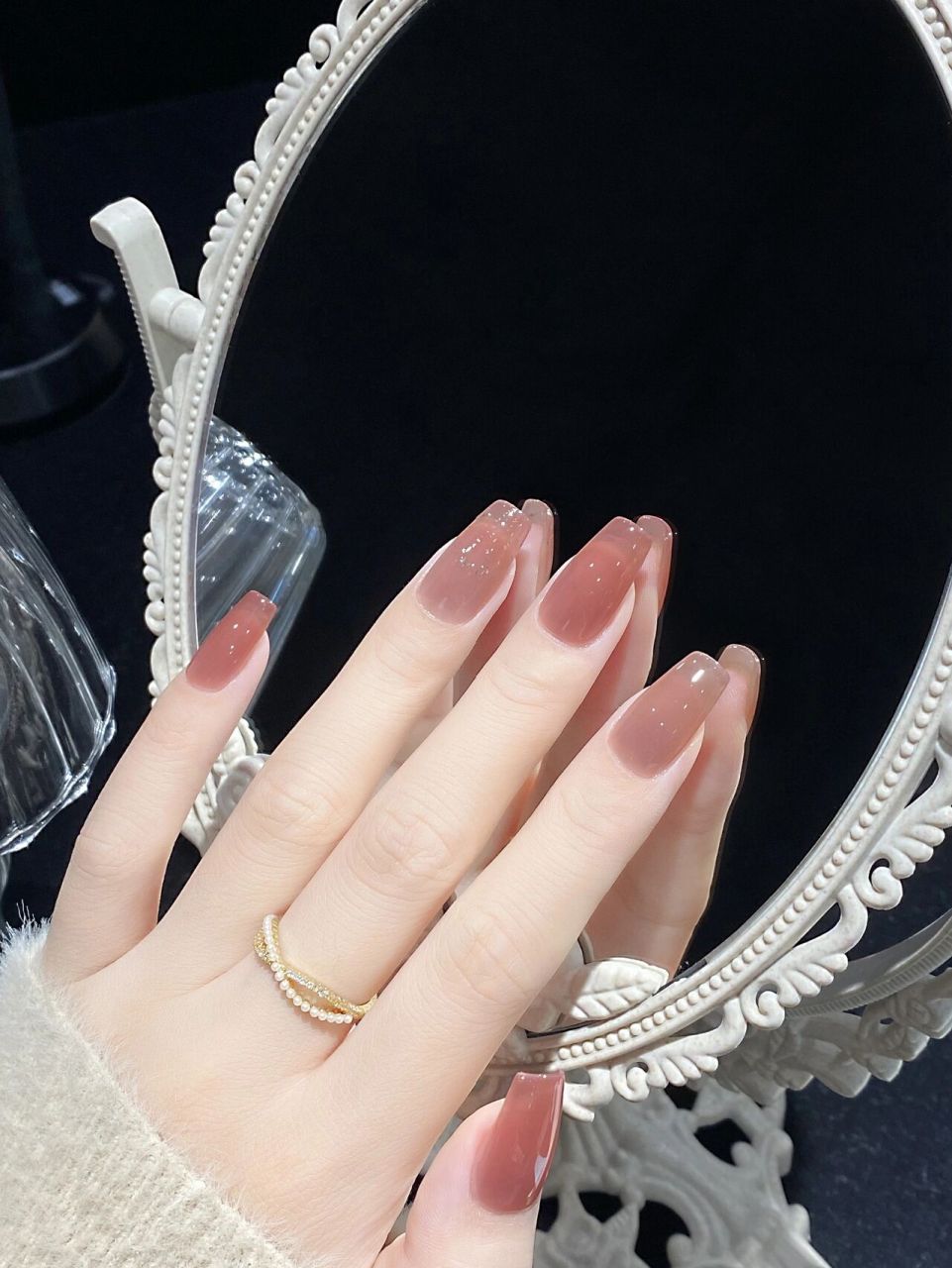 跳色美甲|简约豆沙色系气质搭配 三色套装:沙华77桃花酿77童话